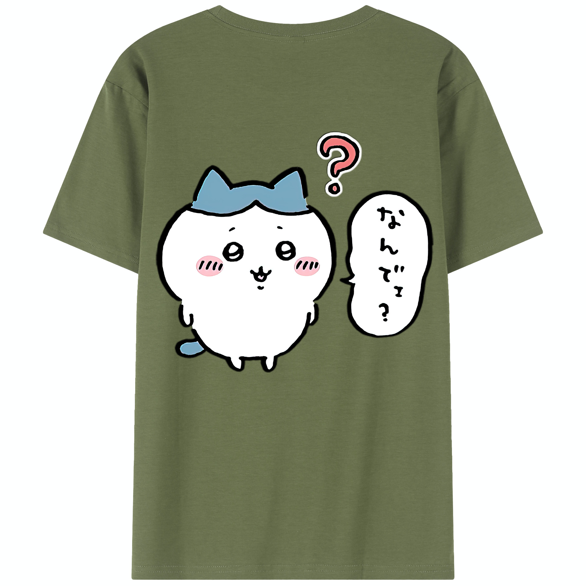 （画像用） ちいかわ ハチワレ Chii-kawa hachiware 綿100％半袖Tシャツ（背面プリント）